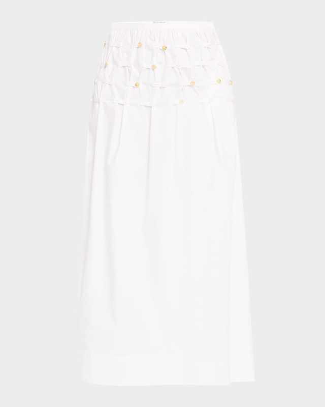 Button Maxi Skirt